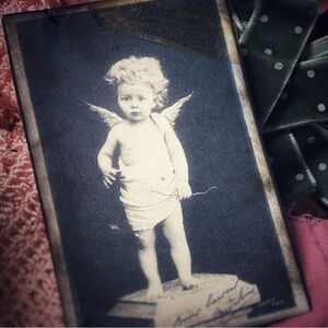 Vintage Pink and Cream Fabric Bundle with Vintage Baby Pic